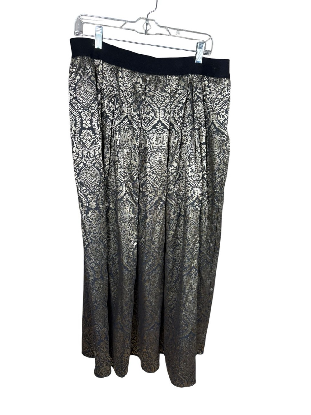 Joan Rivers Metallic Black & Gold Maxi Skirt